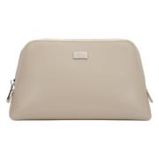 Dames Beige Leren Make-up Tas Er00116275 Estro , Beige , Dames