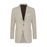 Beige Linnen Jas Kiton , Gray , Heren