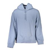 Blauwe hoodie met print en logo Calvin Klein , Blue , Heren