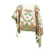 Zijden Paisley Print Asymmetrische Poncho Etro , Multicolor , Dames