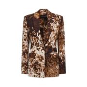 Print Blazer Gemaakt in Italië Roberto Cavalli , Brown , Dames