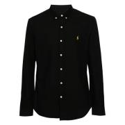 Katoenen Geborduurd Oxford Overhemd Polo Ralph Lauren , Black , Heren