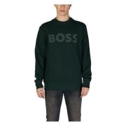 Katoenen Hoodless Sweatshirt Lente/Zomer Collectie Hugo Boss , Green ,...