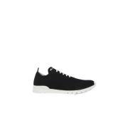 Zwarte Gebreide Sneakers met Witte Zool Kiton , Black , Heren