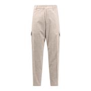 Corduroy Cargo Broek met knoopsluiting Hugo Boss , Beige , Heren