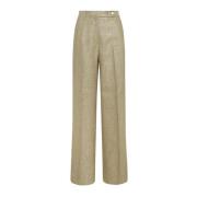 Lamé Effect Broek Kiton , Beige , Dames