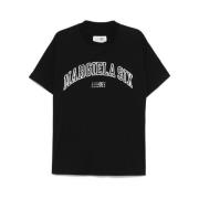 Zwart Logo Print Handtekening T-shirt MM6 Maison Margiela , Black , He...