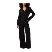 Elegante Zwarte Jumpsuit voor Vrouwen Notre-v , Black , Dames