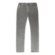 High-Waist 5-Pocket Jeans Hand Picked , Gray , Heren