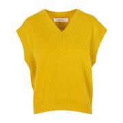 Wollen V-hals mouwloos vest Jucca , Yellow , Dames