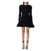 Bloemen Mesh Mini Jurk Zwart Rotate Birger Christensen , Black , Dames