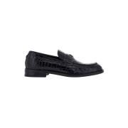 Krokodil-Effect Penny Loafers Roberto Cavalli , Black , Heren