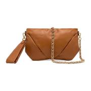 Elegante Leren Bruine Avond Clutch Gianni Chiarini , Brown , Dames