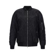 Monogram Bomberjack met Ritssluiting Roberto Cavalli , Black , Heren