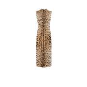 Luipaardprint Mouwloze Jurk Italië Roberto Cavalli , Brown , Dames