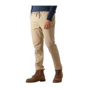 Zand Twill Knit Tapered Jogger Broek Dstrezzed , Beige , Heren