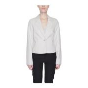 Grijze Polyester Blazer Damesjas Collectie Vero Moda , Gray , Dames