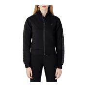 Zwarte Viscose Blend Hoodless Sweatshirt Guess , Black , Dames