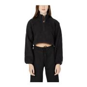 Zwarte Hoodless Polyester Sweatshirt Calvin Klein , Black , Dames