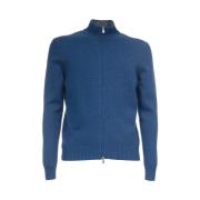 Kasjmier Zip Cardigan Slim Fit Gran Sasso , Blue , Heren