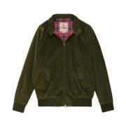 Katoenen bomberjack met geribbelde details Baracuta , Green , Heren