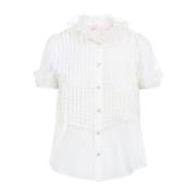 Elegante Witte Zijden Shirt Valentino , White , Dames