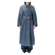 Blauwe Denim Trenchcoat Buitenkleding Isabel Marant , Blue , Dames