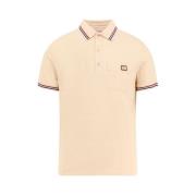 Piquet Polo Shirt met VLogo Patch Valentino , Beige , Heren