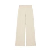 Ecru Wijde Gebreide Broek Max Mara Weekend , Beige , Dames