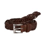 Gevlochten Kalfsleren Riem Kiton , Brown , Heren