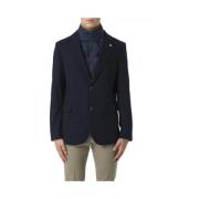 Blauwe Slim Fit Jas met Bib Manuel Ritz , Blue , Heren