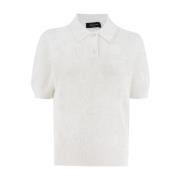 Jacquard Print Katoenen Polo Shirt Fabiana Filippi , White , Dames