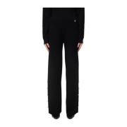 Gebreide broek met parels Twinset , Black , Dames