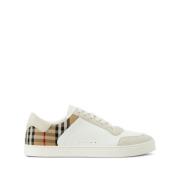 Vintage Check Leren Sneakers Burberry , Multicolor , Heren