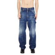 Losse Carpenter Jeans in Donkerblauw Dsquared2 , Blue , Heren