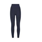 Naadloze Leggings met hoge taille en FF-patroon Fendi , Blue , Dames