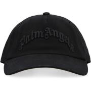 Katoenen Baseballpet met Logo Palm Angels , Black , Heren