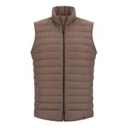 Gilet Van Technische Stof Met Ganzendons Boggi Milano , Brown , Heren