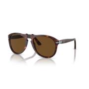 Retro Ronde Zonnebril Persol , Brown , Unisex