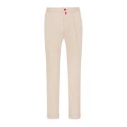 Beige Katoenen Joggers Casual Stijl Kiton , Beige , Heren