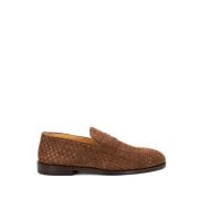 Casual Penny Loafer in Geweven Suède Brunello Cucinelli , Brown , Here...