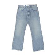 Flare Denim Broek met Zakken Amish , Blue , Heren