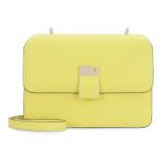 Mini leren crossbody tas Valextra , Yellow , Dames