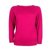 Fuchsia Katoenen Trui Boothals Lange Mouw Alpha Studio , Pink , Dames