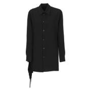 Zwarte Viscose Shirt met Kraag en Lange Mouwen Y-3 , Black , Dames