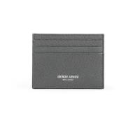 Groene Leren Creditcardhouder Giorgio Armani , Green , Heren