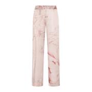 Zijden Tuinprint Broek Kiton , Pink , Dames