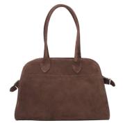 Donkerbruine Satchel Handtas voor vrouwen gemaakt van Premium Italiaan...