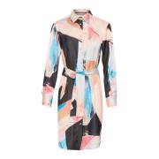 Lichtroze Overhemdjurk met Abstracte Print InWear , Multicolor , Dames