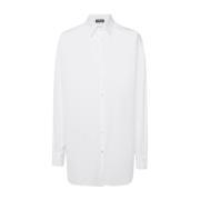 Witte Katoenen Overhemd met Plooi Kiton , White , Dames